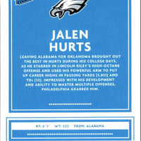 Jalen Hurts 2020 Donruss Football Mint Rated Rookie Card #314