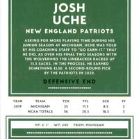 Josh Uche 2020 Donruss Football Series Mint ROOKIE Card #287
