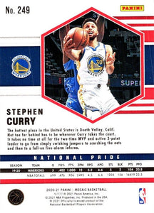Stephen Curry 2020 2021 Panini Mosaic Reactive ORANGE National Pride Mint Card #249