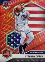 Stephen Curry 2020 2021 Panini Mosaic Red Wave PRIZM National Pride Mint Card #249
