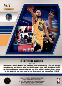 Stephen Curry 2020 2021 Panini Mosaic Will to Win Basketball Series Mint Insert Card #6