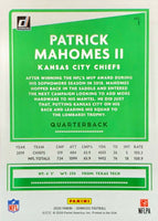 Patrick Mahomes II 2020 Donruss Series Mint Card #1 Kansas City Chiefs
