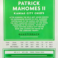 Patrick Mahomes II 2020 Donruss Series Mint Card #1 Kansas City Chiefs