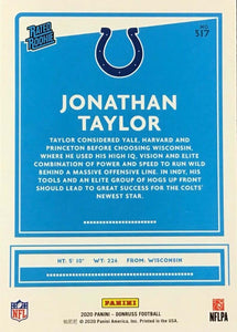 Indianapolis Colts 2020 Donruss Factory Sealed Team Set with Jonathan Taylor and Michael Pittman Rated Rookie