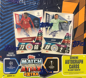 2020 2021 Topps UEFA Champions League Match Attax EXTRA Edition Soccer 30 Pack Display Box with 30 Shiny Cards