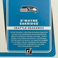 Seattle Seahawks 2021 Donruss Factory Sealed Team Set with a Rated Rookie card of D'Wayne Eskridge