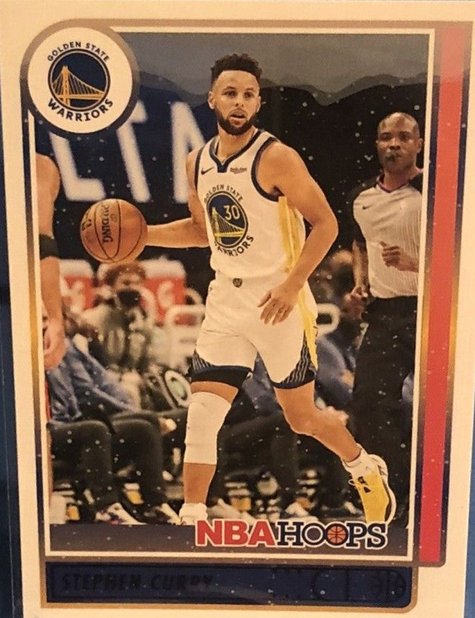 Stephen Curry 2021 2022 Hoops Basketball Winter Series Mint Version Card #18 with Purple Lettering