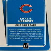 Chicago Bears 2021 Donruss Factory Sealed Team Set with a Rated Rookie Card of Justin Fields #253