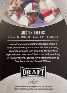 Justin Fields 2021 Leaf Draft BLUE Rookie Card #2