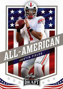 Justin Fields 2021 Leaf Draft All-American Rookie Card #49