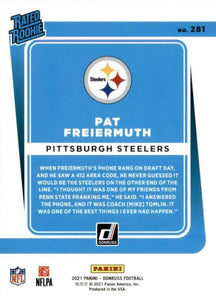 Pittsburgh Steelers 2021 Donruss Factory Sealed Team Set with Najee Harris and Pat Freiermuth Rated Rookie Cards Plus