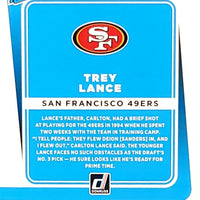 San Francisco 49ers  2021 Donruss Factory Sealed Team Set with a Rated Rookie card of Trey Lance #254