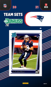 New England Patriots 2021 Donruss Factory Sealed Team Set with Tom Brady Plus a Rated Rookie card of Mac Jones #255