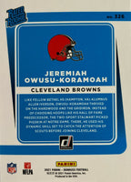 Cleveland Browns 2021 Donruss Factory Sealed Team Set with a Rated Rookie Card of Jeremiah Owusu-Koramoah
