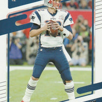 Tom Brady 2021 Panini Donruss Series Mint Card #2 picturing him in his White New England Patriots Jersey