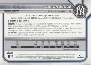 Aaron Judge 2022 Topps BOWMAN Series Mint Card #2