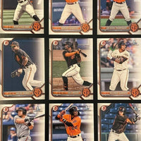 San Francisco Giants 2022 Bowman (made by Topps) Series 10 Card Team Set with Top Prospects