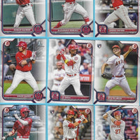 Los Angeles Angels 2022 Bowman (made by Topps) Series 9 Card Team Set with Shohei Ohtani and Mike Trout Plus