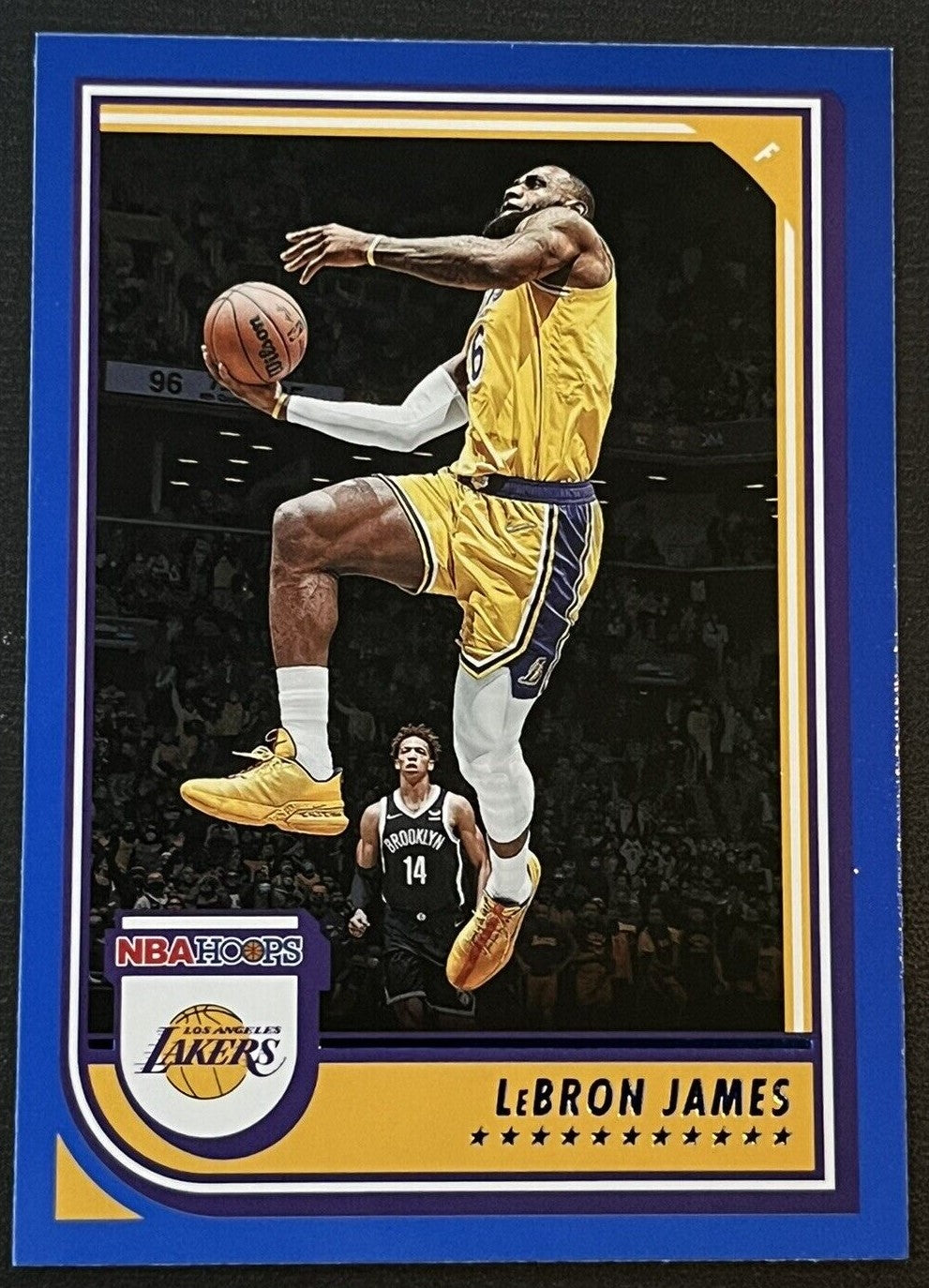 LeBron James 2022 2023 Hoops Series Mint Blue Parallel Version of Card #170