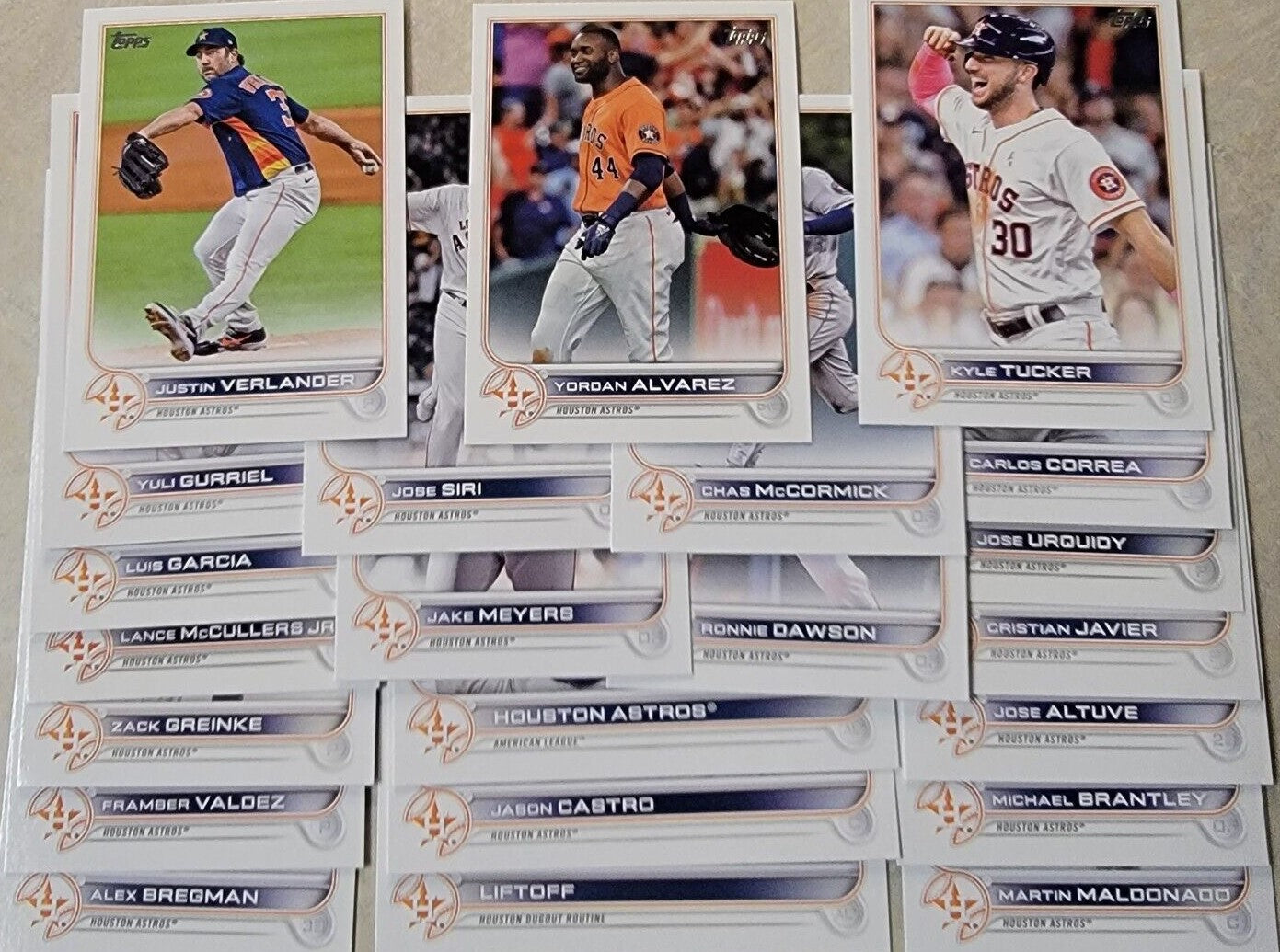 Houston Astros 2022 Topps Complete Mint Hand Collated 22 Card Team