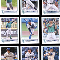 Seattle Mariners 2022 Topps Complete Mint Hand Collated 22 Card Team Set with Cal Raleigh Rookie Card #277 and Future Stars Plus