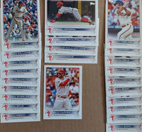 Philadelphia Phillies 2022 Topps Complete Mint Hand Collated 24 Card Team Set Featuring Bryce Harper and Rhys Hopkins Plus Rookie Cards and Others
