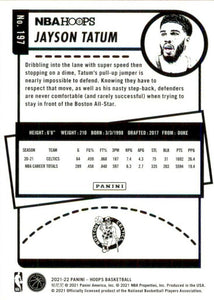 Jayson Tatum 2021 2022 HOOPS Basketball Series Mint Card #197