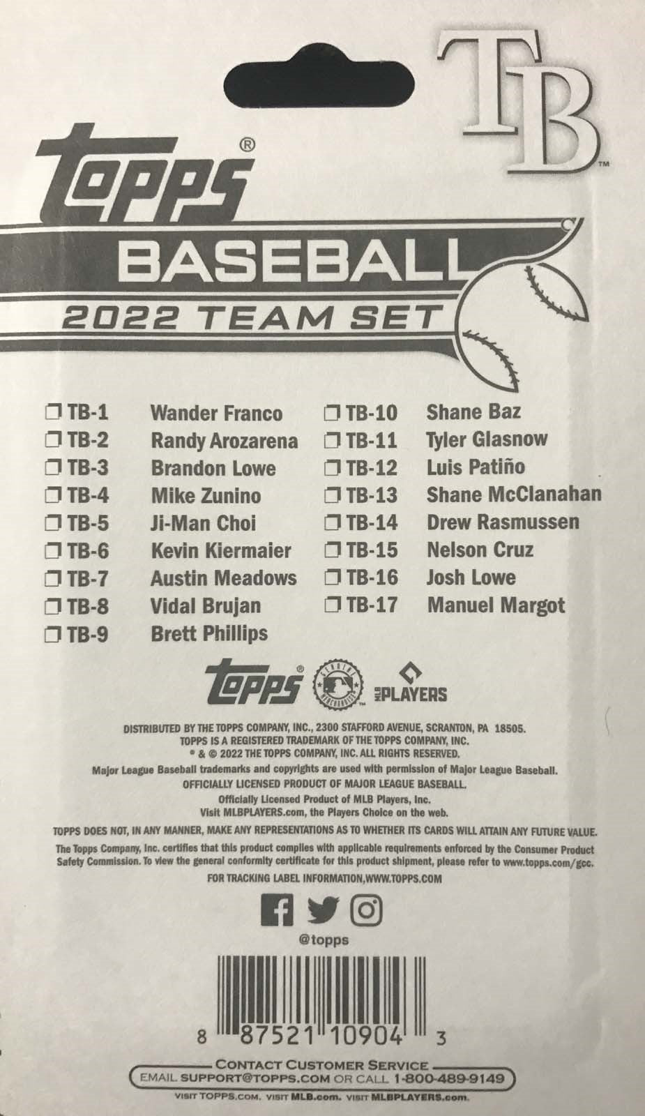 2003 Topps Tampa Bay Devil Rays Baseball Cards MLB Team Set
