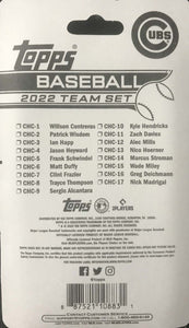Chicago Cubs 2022 Topps Factory Sealed 17 Card Team Set