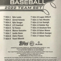 Seattle Mariners 2022 Topps Factory Sealed 17 Card Team Set