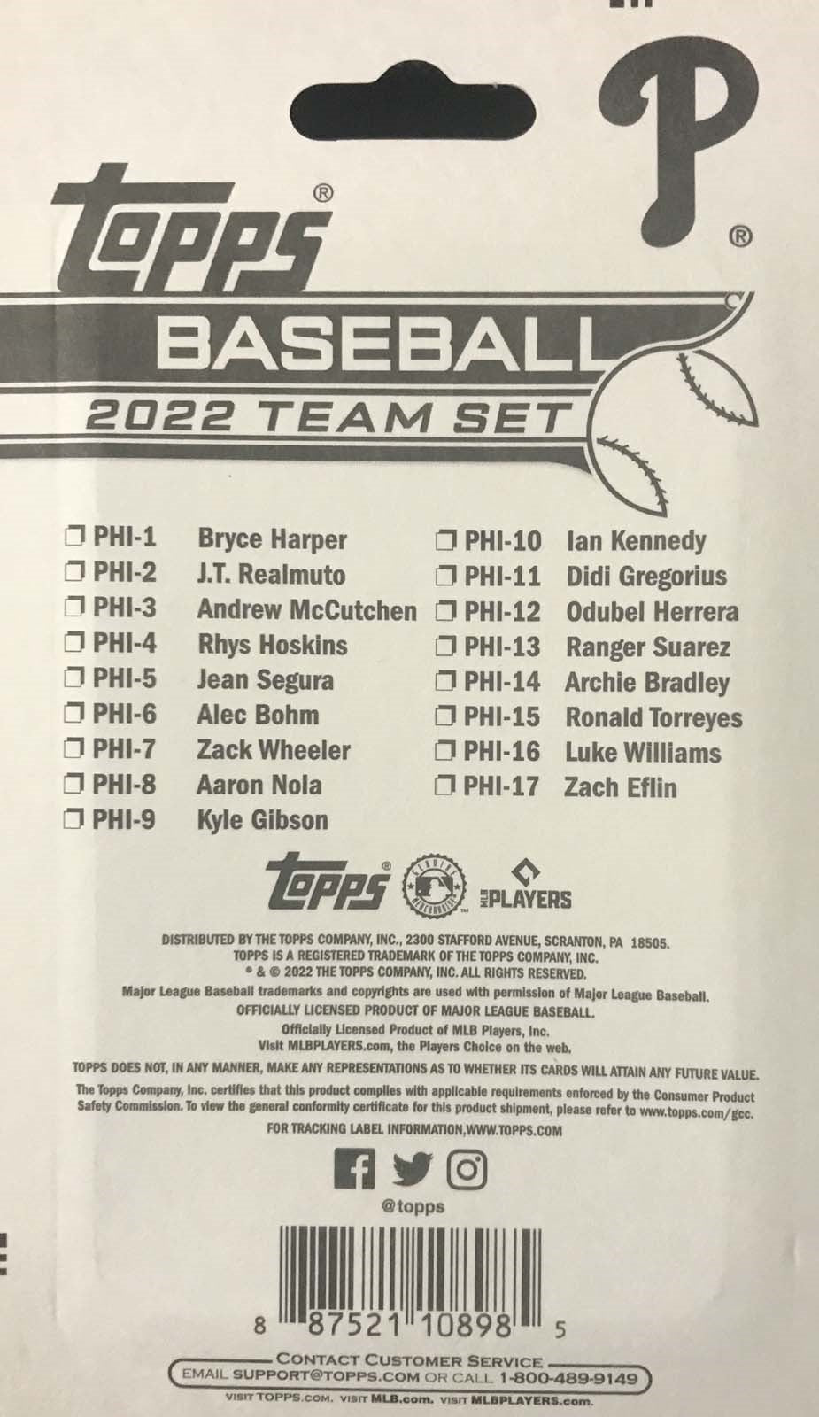 Philadelphia Phillies/Complete 2020 Topps Phillies Baseball Team Set! (22  Cards) Series 1 and 2 at 's Sports Collectibles Store