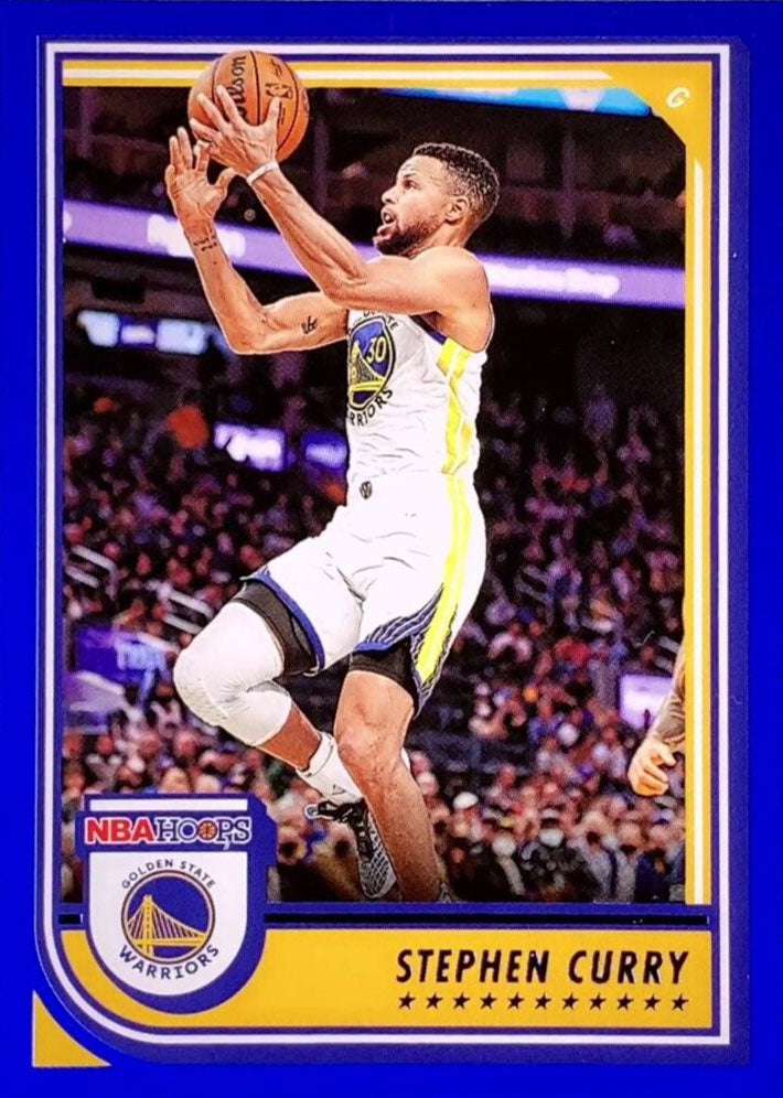 Stephen Curry 2022 2023 Hoops Basketball Series Mint BLUE Parallel Version Card #223