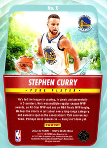Stephen Curry 2022 2023 Panini Hoops Pure Players Series Mint Card #6