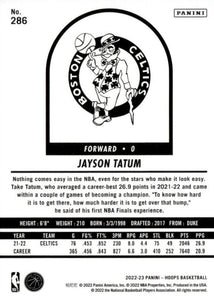 Jayson Tatum 2022 2023 HOOPS Basketball Series WINTER Version Mint Tribute Card #286
