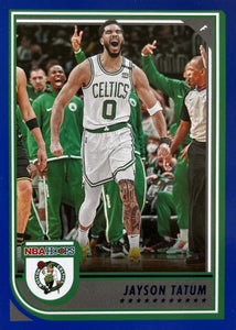 Jayson Tatum 2022 2023 HOOPS Basketball Series Mint BLUE Parallel Card #1