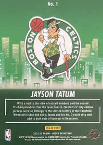 Jayson Tatum 2022 2023 HOOPS Basketball Series Mint City Edition Insert Card #1