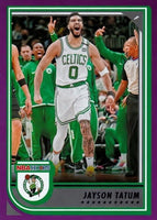 Jayson Tatum 2022 2023 HOOPS Basketball Series Mint Purple Parallel Card #1
