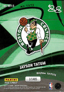 Jayson Tatum RARE 2022 2023 Panini Instant My City Series Mint Card #5 Limited Print Run of only 1485 Made!