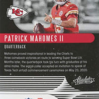 Patrick Mahomes II 2020 Panini Absolute Star Gazing Series Mint Card #SG-PM