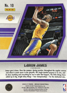 LeBron James 2020 2021 Panini Mosaic Basketball Will To Win Series Mint Insert Card #10