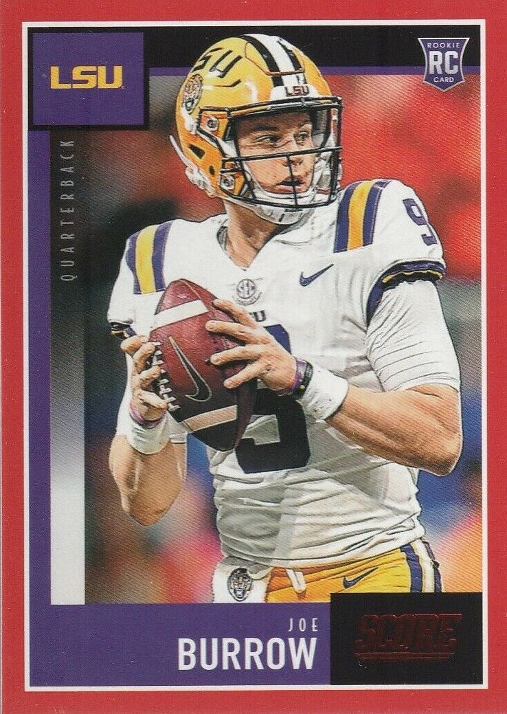 Joe Burrow 2020 Score Series Mint Rookie Card #360 RED Parallel Version