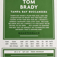 Tom Brady 2020 Panini Donruss Series Mint Card #230 picturing him in his Tampa Bay Buccaneers Jersey.
