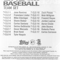 Cleveland Indians 2020 Topps Factory Sealed 17 Card Team Set