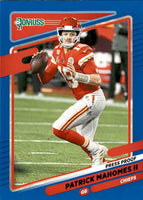 Patrick Mahomes II 2021 Donruss Series BLUE Press Proof Version of Card #116
