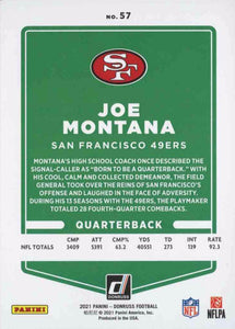 Joe Montana 2021 Donruss Series Mint Card #57