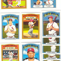 St. Louis Cardinals 2021 Topps Heritage Series 19 Card Team Set with Yadier Molina and Dylan Carlson Rookie Plus