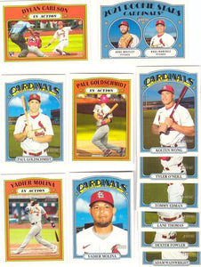 St. Louis Cardinals 2021 Topps Heritage Series 19 Card Team Set with Yadier Molina and Dylan Carlson Rookie Plus