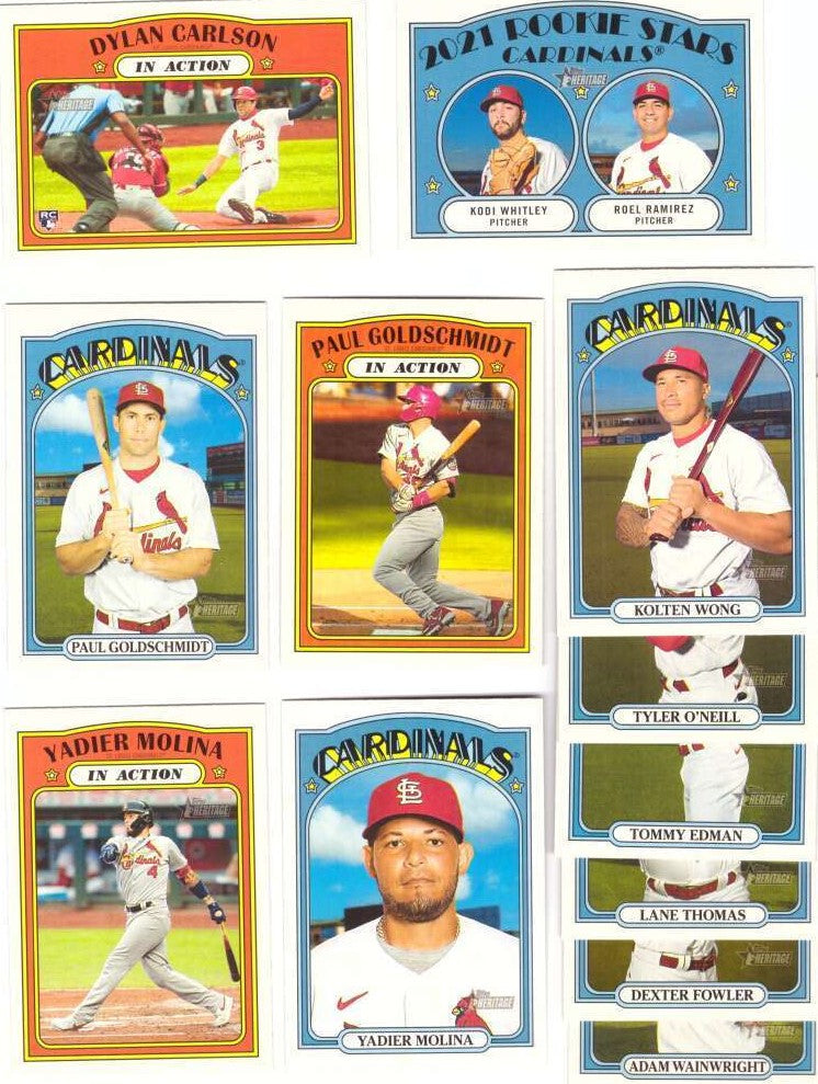 St. Louis Cardinals 2021 Topps Heritage Series 19 Card Team Set with Y