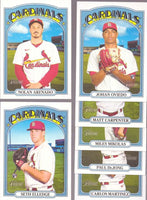 St. Louis Cardinals 2021 Topps Heritage Series 19 Card Team Set with Yadier Molina and Dylan Carlson Rookie Plus

