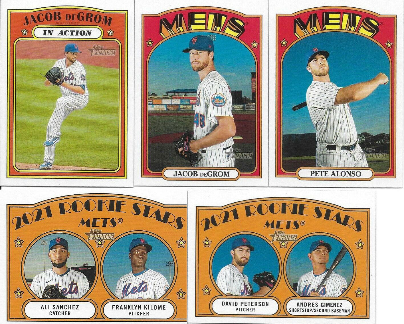 New York Mets 2021 Topps Heritage 21 Card Team Set with Pete Alonso, J